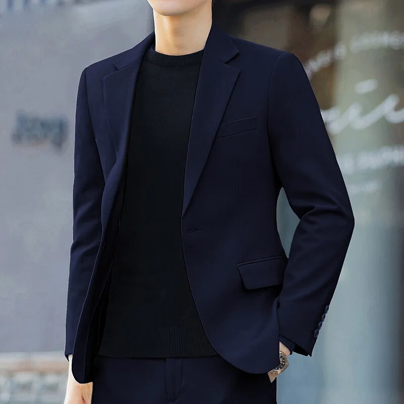 Pánske sako S-6XL, elegantný štýl, ležérny biznis, ležérny, kórejský trend, úzky strih, jednofarebný oblek, sako, elegantný luxusný top, ženích, svadobný...