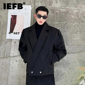 IEFB Vyriški švarkai madingi stori rudens korėjietiško stiliaus universalūs kostiumai, paltai, vienspalviai nišos dizainas 2023 m. tendencija 9C3371