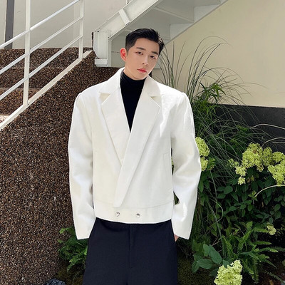 IEFB Vyriški švarkai madingi stori rudens korėjietiško stiliaus universalūs kostiumai, paltai, vienspalviai nišos dizainas 2023 m. tendencija 9C3371