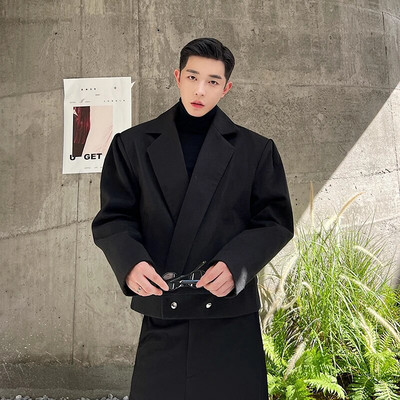 IEFB Vyriški švarkai madingi stori rudens korėjietiško stiliaus universalūs kostiumai, paltai, vienspalviai nišos dizainas 2023 m. tendencija 9C3371