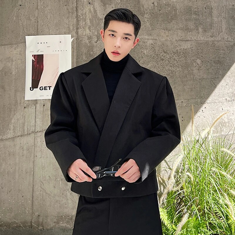 IEFB Vyriški švarkai madingi stori rudens korėjietiško stiliaus universalūs kostiumai, paltai, vienspalviai nišos dizainas 2023 m. tendencija 9C3371