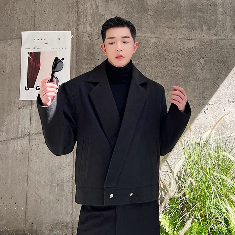 IEFB Vyriški švarkai madingi stori rudens korėjietiško stiliaus universalūs kostiumai, paltai, vienspalviai nišos dizainas 2023 m. tendencija 9C3371