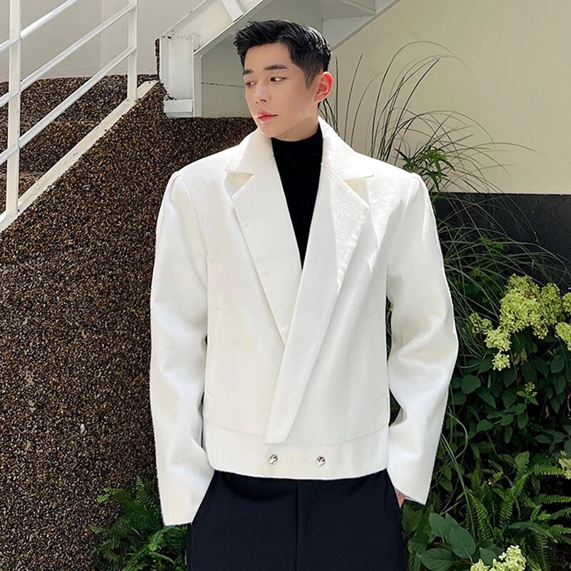 IEFB Vyriški švarkai madingi stori rudens korėjietiško stiliaus universalūs kostiumai, paltai, vienspalviai nišos dizainas 2023 m. tendencija 9C3371