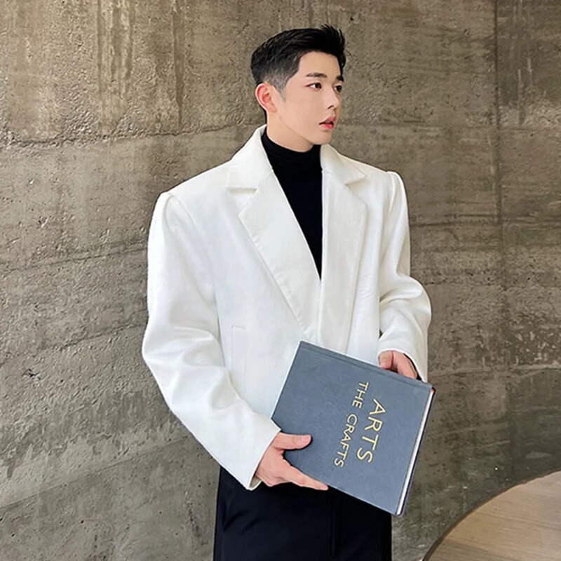 IEFB Vyriški švarkai madingi stori rudens korėjietiško stiliaus universalūs kostiumai, paltai, vienspalviai nišos dizainas 2023 m. tendencija 9C3371