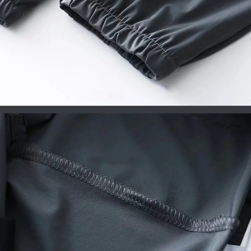 Vasaros greitai džiūstančios ledo šilko laisvalaikio kelnės Vyriškos itin plonos elastinės devynių taškų kelnės vyriškos laisvos vientisos, kvėpuojančios tendencijos kelnės