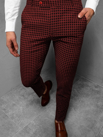 Ανδρικά 3D καρό ριγέ παντελόνια Gentlemen`s Business Social Ανδρικά ρούχα Άνετα παντελόνια Stretch για καθημερινή χρήση Νέα καυτές εκπτώσεις