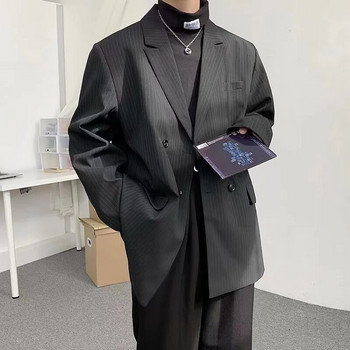 2022 Мъжки якета с щампа на райе Свободни ежедневни палта с тенденции Улично облекло Блейзъри Извънгабаритни ежедневни западни дрехи M-3XL