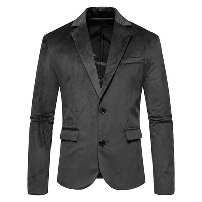 Blazer de catifea verde pentru bărbați Jachetă de costum din catifea cu rever crestat Jachete smoking cu doi nasturi pentru bărbați, nuntă, bal, petrecere, cină, costum masculin