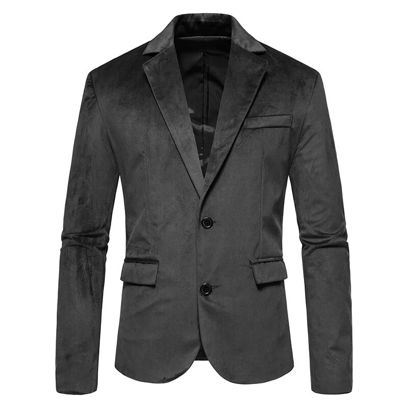 Blazer de catifea verde pentru bărbați Jachetă de costum din catifea cu rever crestat Jachete smoking cu doi nasturi pentru bărbați, nuntă, bal, petrecere, cină, costum masculin