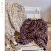 Nové detské plyšové nohavice pre dievčatá, ležérne kvetinové nohavice pre chlapcov, hrubé teplé nohavice pre deti, oblečenie pre bábätká, jeseň/zima 2023