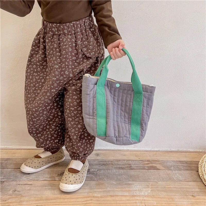 Nové detské plyšové nohavice pre dievčatá, ležérne kvetinové nohavice pre chlapcov, hrubé teplé nohavice pre deti, oblečenie pre bábätká, jeseň/zima 2023