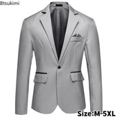 2024 Blazer formal pentru bărbați de birou, costume de jachetă, solidă, rochie de mireasă, costum, jachetă, pentru bărbați, blazer casual supradimensionat
