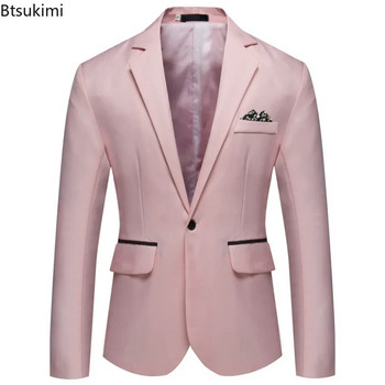Ανδρικό επίσημο τζάκετ γραφείου 2024 Κοστούμια μονόχρωμο νυφικό κοστούμι σακάκι ανδρικό oversized casual blazer Hombre