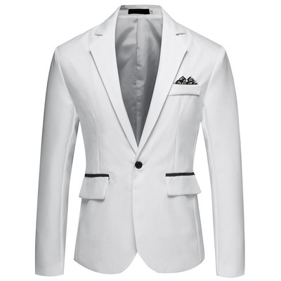 2024 Blazer formal pentru bărbați de birou, costume de jachetă, solidă, rochie de mireasă, costum, jachetă, pentru bărbați, blazer casual supradimensionat