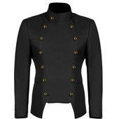 Jachetă Steampunk Neagră Albă Bărbați Palton retro Vintage Blazer militar gotic Costum de performanță victorian