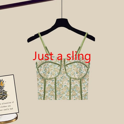 Leto 2023 Nové dámske tričko veľkosti L s fragmentovaným kvetinovým remienkom a vysokým pásom, trojdielne dámske šortky, dámske oblečenie