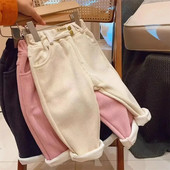 Pantaloni caldi pentru copii, baieti, fete, toamna iarna, velur, îmbrăcăminte exterioară groasă, pantaloni sport, 3-10 ani, haine pentru copii, pantaloni casual cu talie înaltă