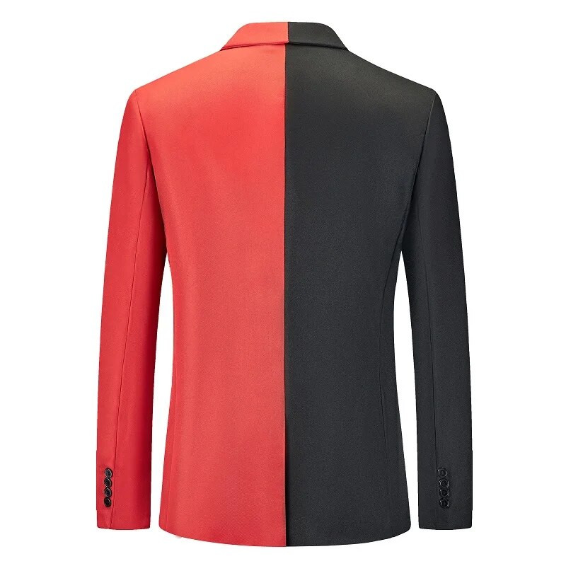 Jesenný nový gradientový farebný oblekový kabát Čiernobiely dvojitý strih Business Casual oblekové sako Pánsky ženích Svadobný kabát