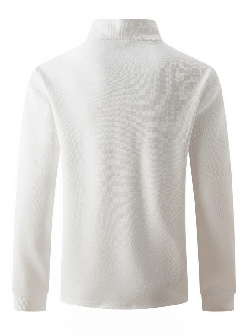 2024 tavasz és nyár új pamut póló férfi üzleti alkalmi, hímzett hajtóka, légáteresztő, hosszú ujjú férfi ing