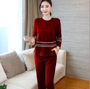 Jarné nové dámske oblečenie 2023 s dlhým rukávom, ležérne teplákové súpravy, elegantné matky, módne, s výstrihom do O, štíhle kancelárske dámske dvojdielne súpravy W21