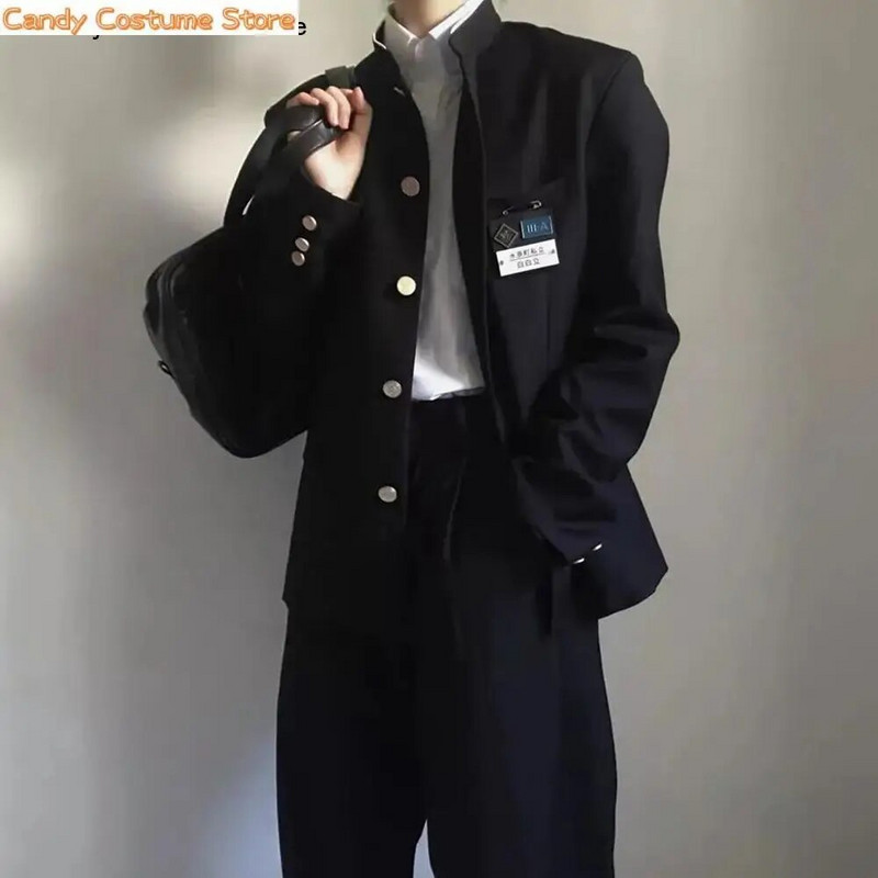 Palton pentru bărbați Uniformă școlară Uniformă japoneză pentru colegiu Jachetă cu guler în picioare Jachetă Top pentru bărbați, primăvară, vară, colegiu, tendință vântului