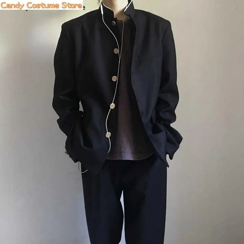 Palton pentru bărbați Uniformă școlară Uniformă japoneză pentru colegiu Jachetă cu guler în picioare Jachetă Top pentru bărbați, primăvară, vară, colegiu, tendință vântului