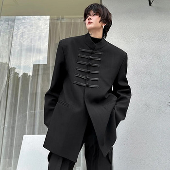 LUZHEN 2024 Нов индивидуален костюм с катарама в китайски стил с луксозно елегантно ежедневно яке Мъжко модно свободно палто от High Street LZ1002