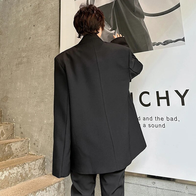 LUZHEN 2024 Čínsky štýl Nový oblek s prackou a luxusnou elegantnou ležérnou bundou pre mužov, módny voľný kabát LZ1002