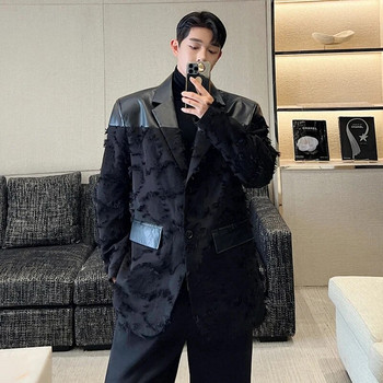 LUZHEN 2024 Модни корейски елегантни груби ръбове с кожен дизайн Ежедневни блейзър якета Мъжки висококачествени модерни палта 4b82e6