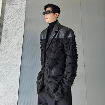 LUZHEN 2024 Модни корейски елегантни груби ръбове с кожен дизайн Ежедневни блейзър якета Мъжки висококачествени модерни палта 4b82e6