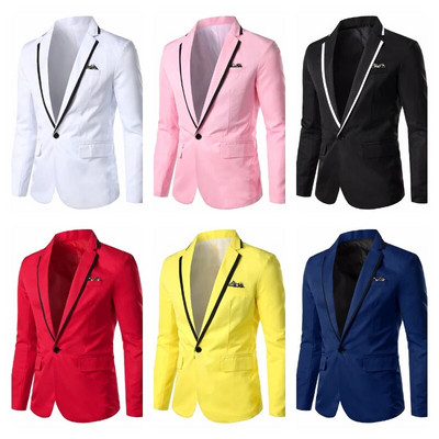 6 цвята! 2023 г. Нов мъжки ежедневен костюм Костюм за сватбено тържество Slim Fit Dress Coat Блейзери за мъже Мъжко яке с блейзър