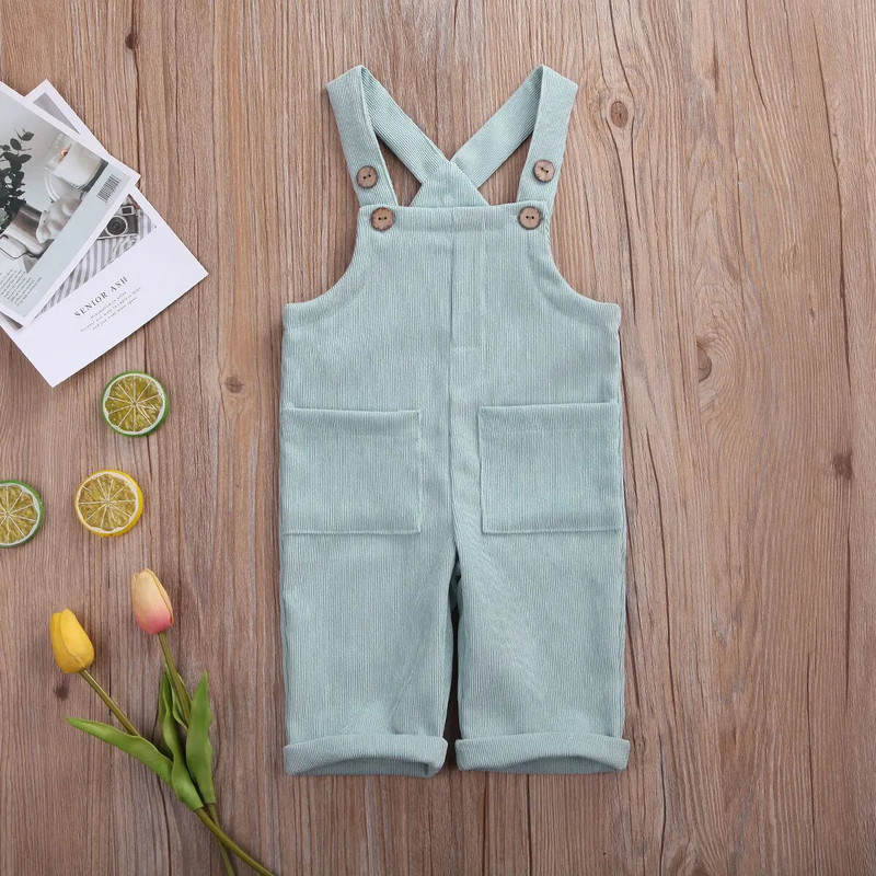 Detské manšestrové nohavice s trakmi pre chlapcov a dievčatá, jesenné oblečenie, detské voľné overaly bez rukávov, detské overaly s vreckami