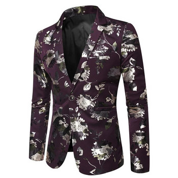 Νέο ανδρικό επαγγελματικό κοινωνικό σακάκι μαύρο / άσπρο / χρυσό / ασημί Μόδα ανδρικό μπαρ KTV Casual Slim Fit Blazer παλτό