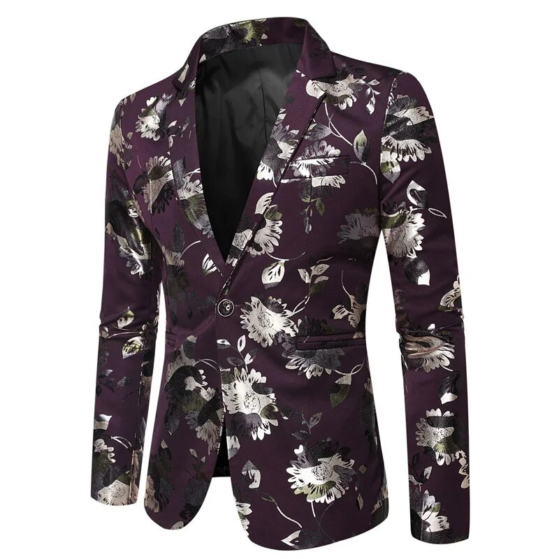 Jachetă de costum social pentru afaceri pentru bărbați noi Negru / Alb / Auriu / Argintiu Moda pentru bărbați Bar KTV Casual Slim Fit Blazer Mantoane