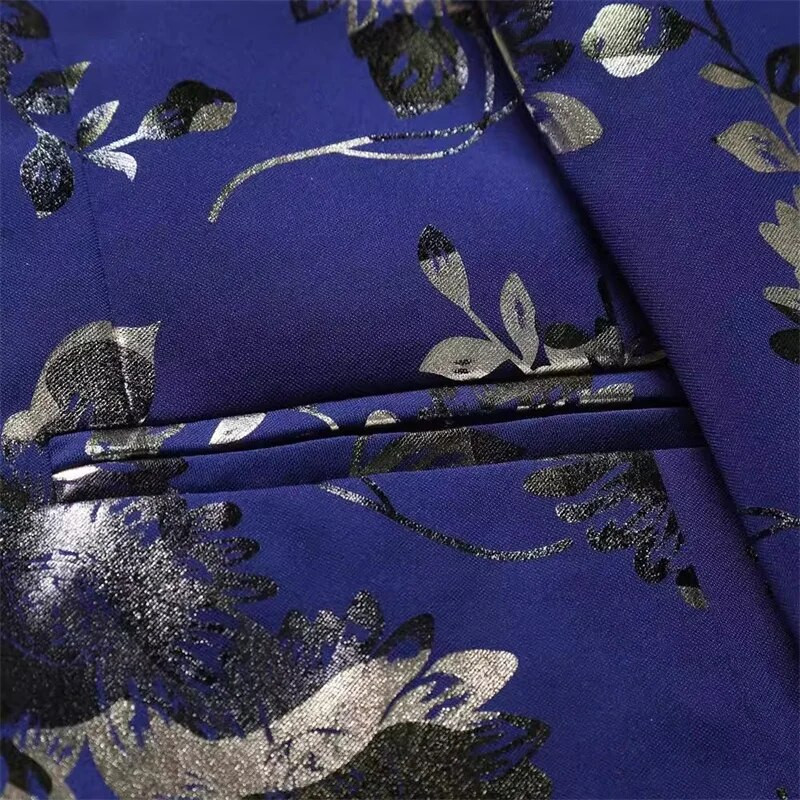 Jachetă de costum social pentru afaceri pentru bărbați noi Negru / Alb / Auriu / Argintiu Moda pentru bărbați Bar KTV Casual Slim Fit Blazer Mantoane