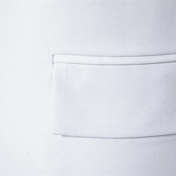 Κλασικό ανδρικό κοστούμι γαμήλιας δεξίωσης Μπουφάν Μαύρο / Μπλε / Λευκό Μόδα ανδρικό όρθιο γιακά Μπλέιζερ με μονό στήθος