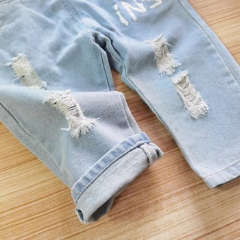 IEENS Baby Dungarees Ολόσωμες φόρμες για κορίτσια Hole Wash Τζιν Παντελόνι με στάμπα ουράνιο τόξο Τζιν Ολόσωμη φόρμα Μικρό βρεφικό παντελόνι 0-4 ετών