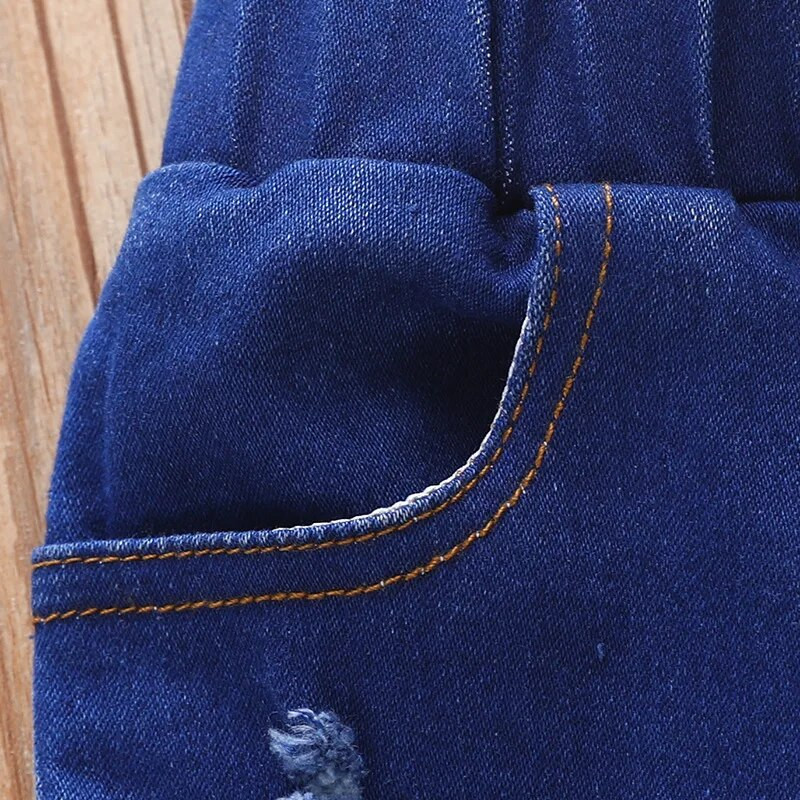 Blugi strâmți pentru fetițe, primăvară, toamnă, pantaloni din denim, ocazional pentru copii, pantaloni evazați elastici, haine pentru copii 2-6 ani