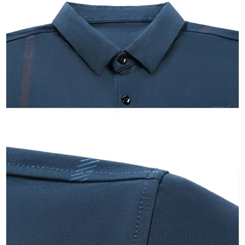 Pulover bărbați cu rever de primăvară și toamnă, cu nasturi, în dungi, cu litere, imprimeu, haine cu mânecă lungă, tricou polo, topuri casual