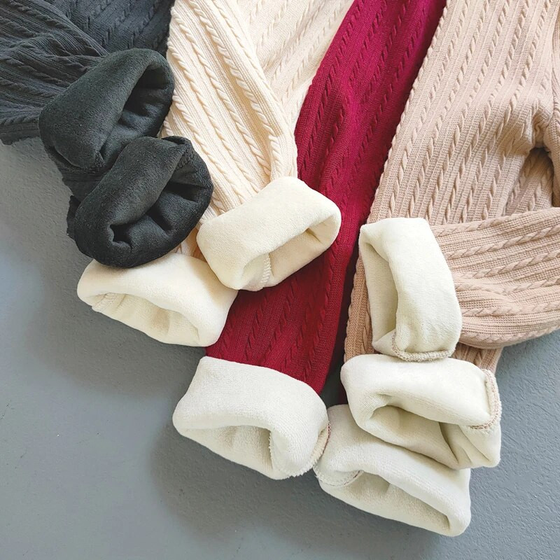 Φθινόπωρο Χειμώνας Βρεφικά Κορίτσια Plus Βελούδινα Κολάν Κοριτσίστικα Πλεκτά Ελαστικότητα Παχύ Ζεστό Παντελόνι Παιδικό Παντελόνι Παιδικά Ρούχα