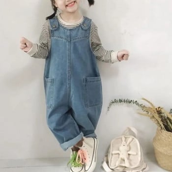 2024 Пролет Есен Нова мода Универсална мода Оживени сладки детски гащеризони Корейски широки популярност Y2K Детски дрехи Панталони