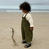 100% bumbac pentru copii din pânză măsline Terry salopete comode primăvară toamnă noi băieți și fete ocazional salopete largi fără mâneci TZ365