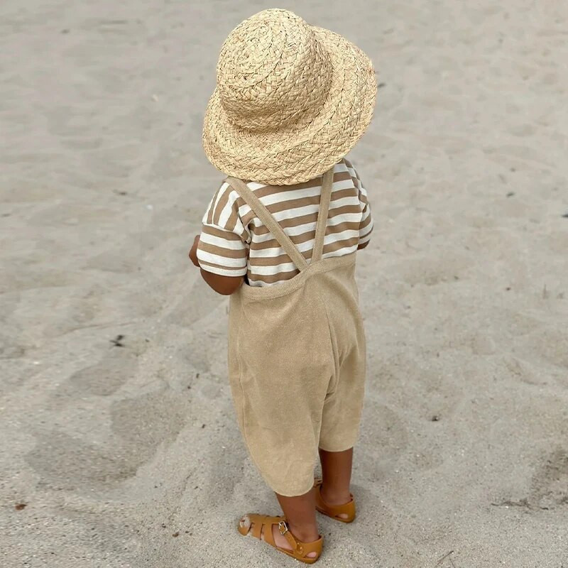 100% bumbac pentru copii din pânză măsline Terry salopete comode primăvară toamnă noi băieți și fete ocazional salopete largi fără mâneci TZ365