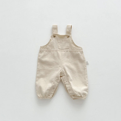 Jarné a letné kombinézy pre chlapcov z Kórey 2023, bavlnené, jednofarebné, s trakmi, všestranné, jednoduché, pre batoľatá a chlapcov