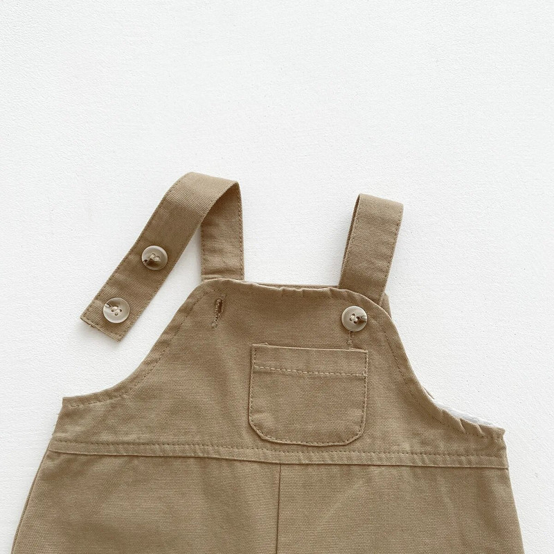 Jarné a letné kombinézy pre chlapcov z Kórey 2023, bavlnené, jednofarebné, s trakmi, všestranné, jednoduché, pre batoľatá a chlapcov