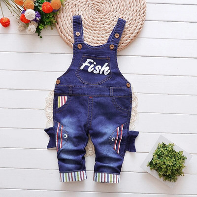DIIMUU Salopete pentru copii mici Îmbrăcăminte pentru copii Băieți Fete Salopete din denim Ocazional Urs Patchwork Jeans Pantaloni Sugar Bebe Pantaloni