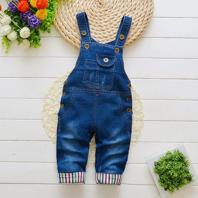 DIIMUU Salopete pentru copii mici Îmbrăcăminte pentru copii Băieți Fete Salopete din denim Ocazional Urs Patchwork Jeans Pantaloni Sugar Bebe Pantaloni