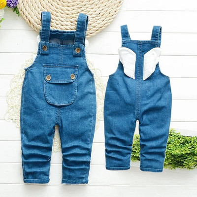 DIIMUU Salopete pentru copii mici Îmbrăcăminte pentru copii Băieți Fete Salopete din denim Ocazional Urs Patchwork Jeans Pantaloni Sugar Bebe Pantaloni