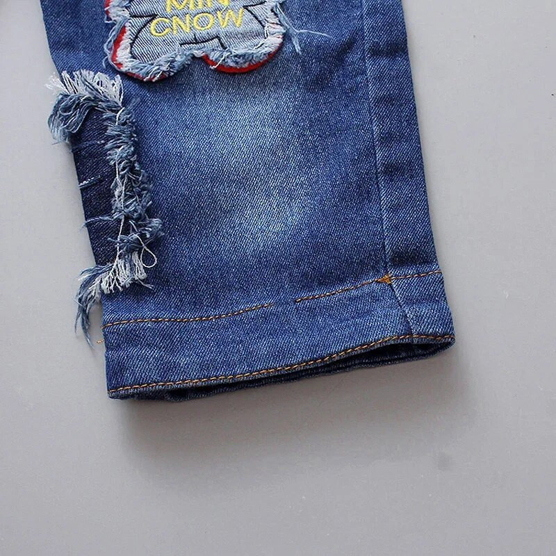 DIIMUU Salopete pentru copii mici Îmbrăcăminte pentru copii Băieți Fete Salopete din denim Ocazional Urs Patchwork Jeans Pantaloni Sugar Bebe Pantaloni