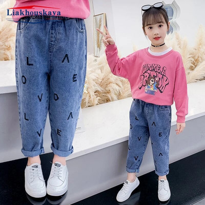 Παιδικά Ρούχα Κοριτσίστικα Τζιν Μοτίβο Σχέδιο Γράμμα Κορίτσι Παιδικό Τζιν Παιδικό Τζιν σε στυλ Παιδικό Ανοιξιάτικο Φθινοπωρινό Ρούχα Για 100-160 εκ.